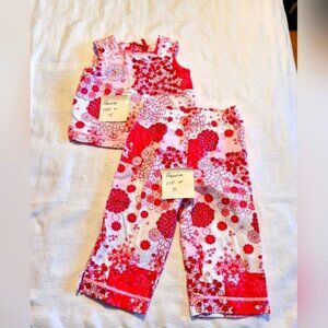 Hanna Andersson girls size 100 or 4 top 110 or 5 bottom Vintage red label VGUC